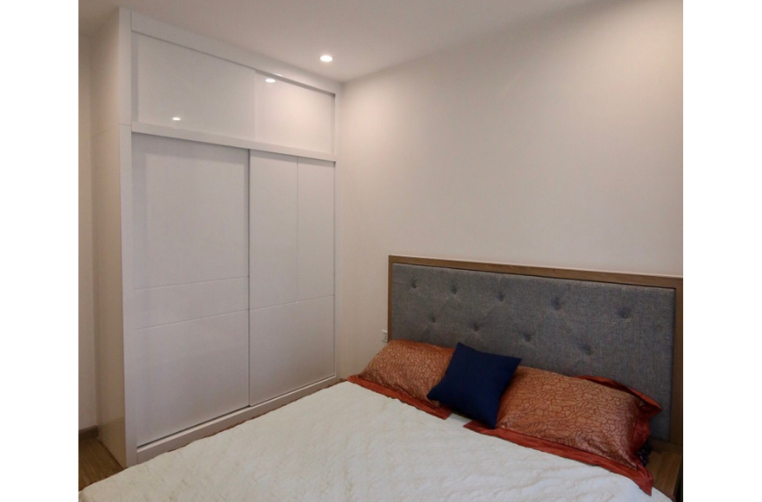 thiết kế nội thất phòng ngủ hiện đại sang trọng căn hộ 2 phòng ngủ vinhomes
