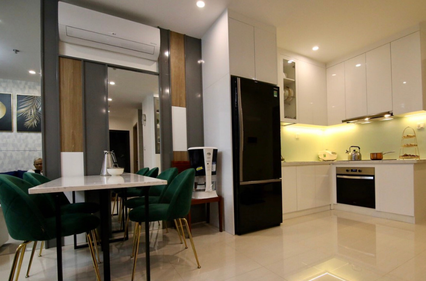 thiết kế thi công nội thất trọn gói bếp ăn phòng ăn căn hộ vinhomes