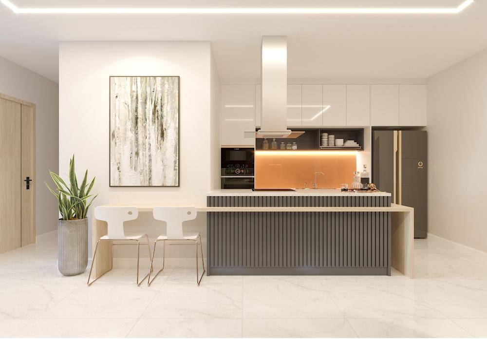 thiết kế nội thất phòng bếp hiện đại Căn hộ Opal Saigon Pearl 3 Phòng Ngủ 131.5 m2