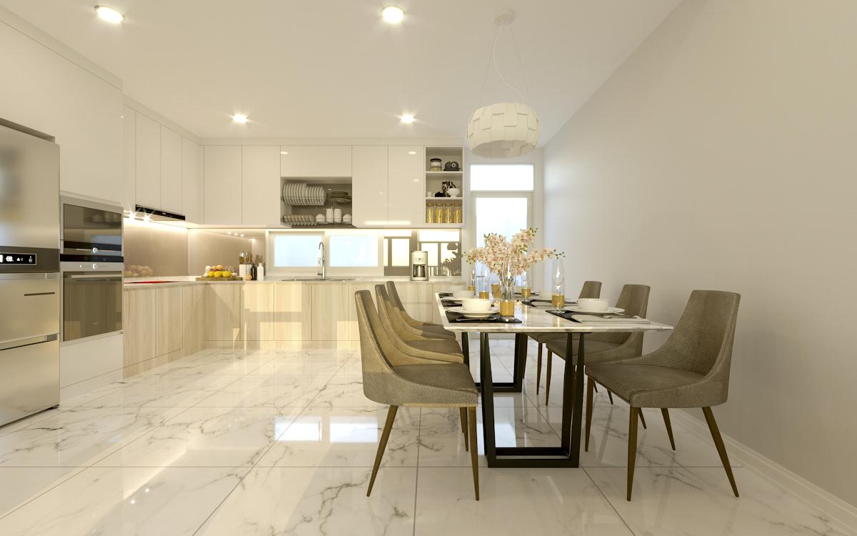 thiết kế nội thất phòng bếp hiện đại Merita Khang Điền Quận 9    Thi công nội that nhà bếp