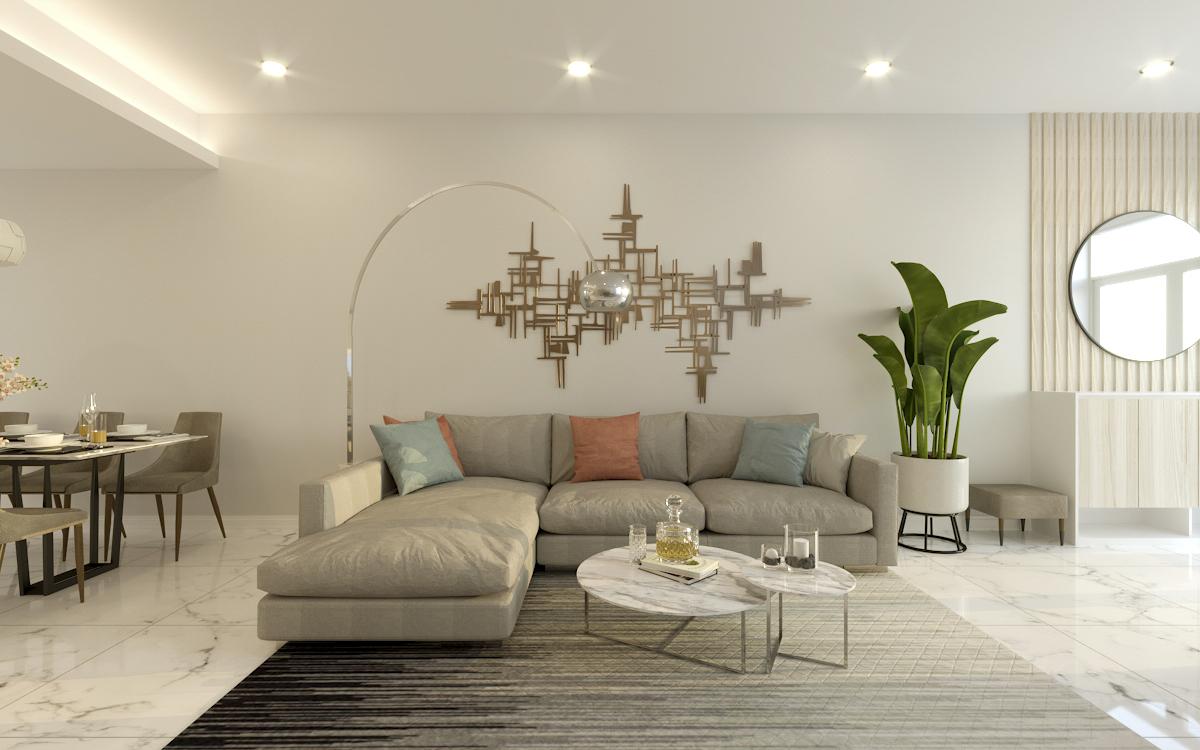 thiết kế nội thất phòng khách Căn hộ Merita Khang Điền Quận 9 Tư vấn thiết kế nội that phòng khách