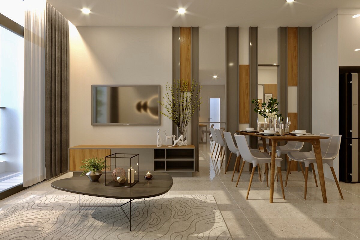 thiết kế nội thất phòng khách căn hộ Vinhome Grand Park Quận 9 Tư vấn thiết kế nội that phòng khách