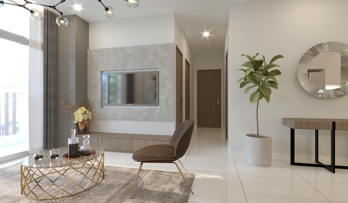 Thiết kế căn hộ dự án Saigon Pearl Thi công nội thất đẹp phòng khách hiện đại 2