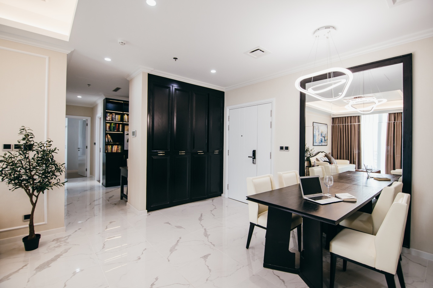 Hình ảnh thiết kế thi công nội thất trọn gói căn hộ sarina  sala phong cách bán cổ điển